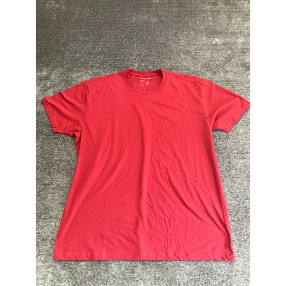 Fresh Clean Threads T-Shirt Men 2XL Bright Red Soft Knit Cotton Casual Crew Neck